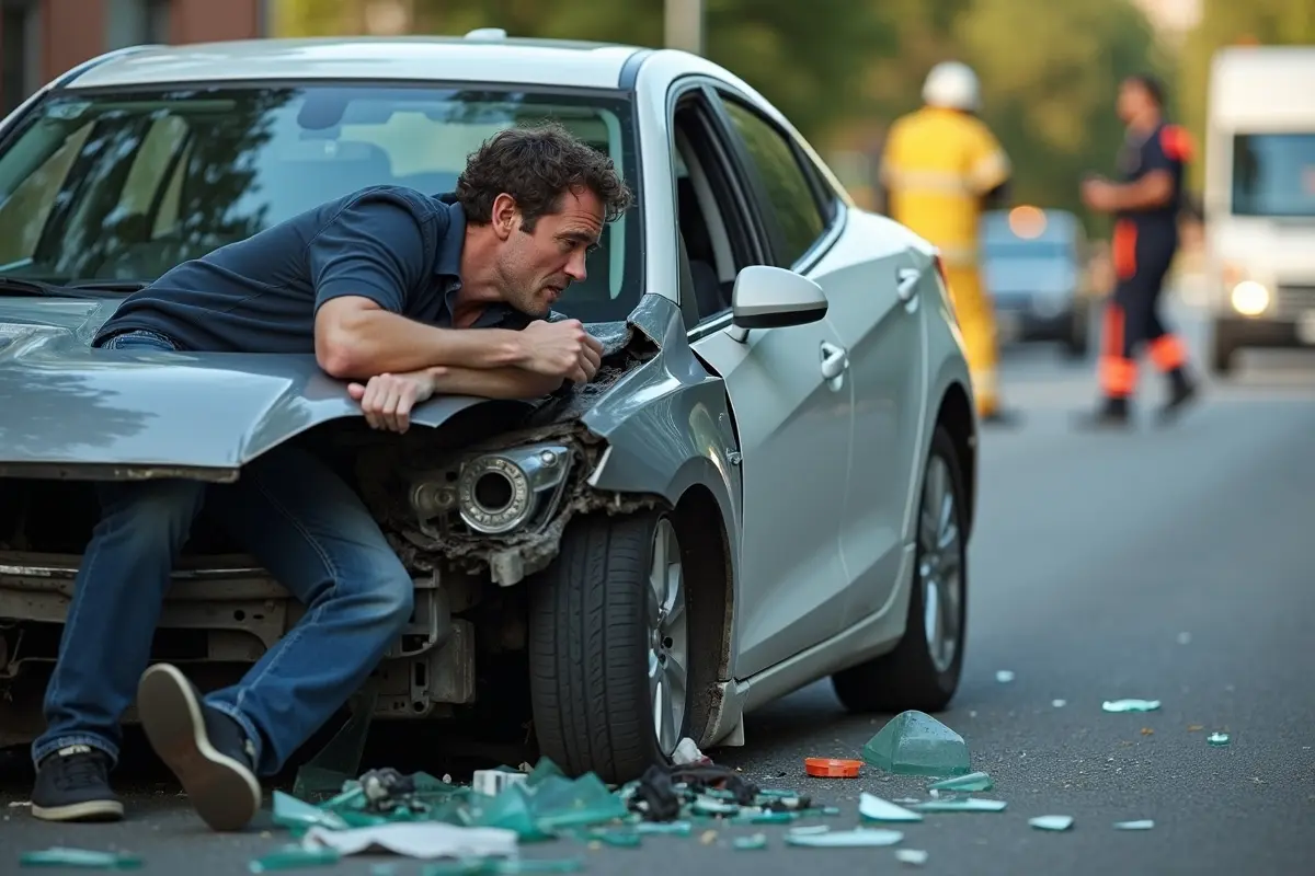 driver experiencing common injuries after rear end vehicle accident
