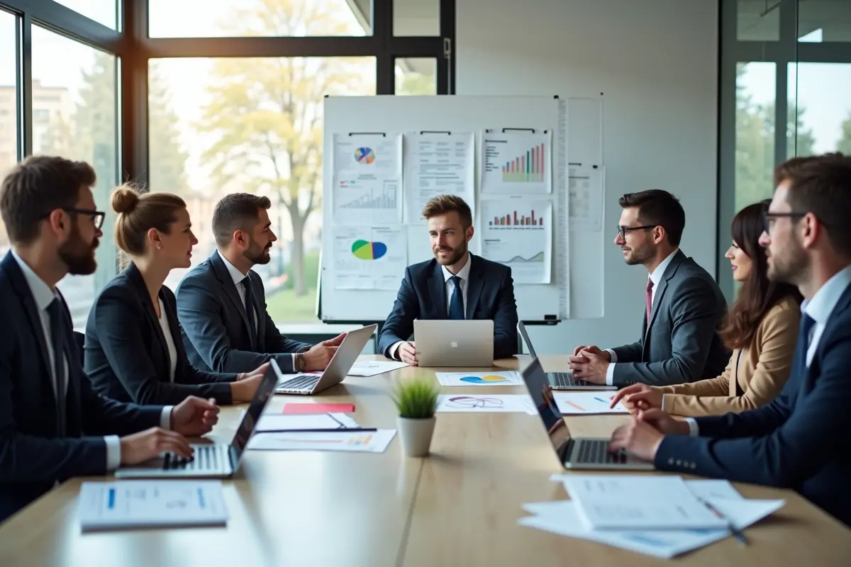business team planning cost effective rental office space for maximum value